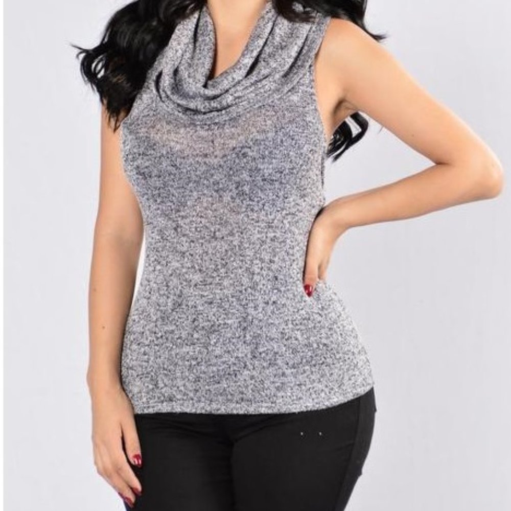 FashionNova Gray Cowl Top Size M